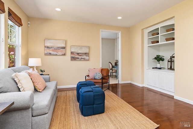 4 San Pablo Ct, Novato, CA 94949 - living area featuring wood finished floors, recessed lighting, and baseboards