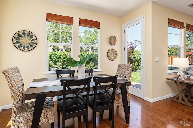 4 San Pablo Ct, Novato, CA 94949 - dining space with baseboards, hardwood / wood-style floors, and plenty of natural light