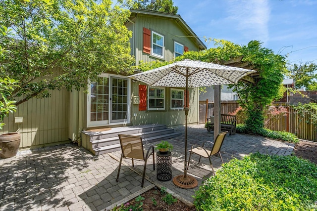 632 E K St, Benicia, CA 94510 - rear view of house featuring a patio