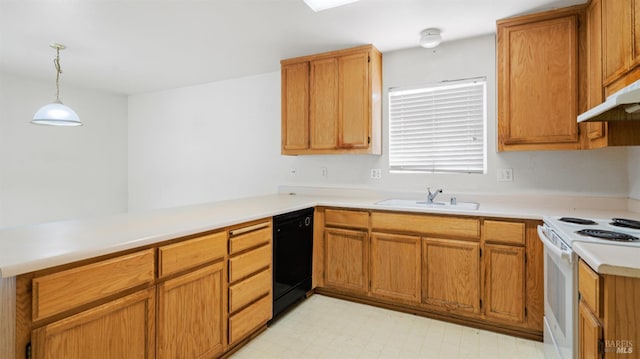 1191 Araquipa Ct, Vacaville, CA 95687 - kitchen with a sink, white range with electric cooktop, dishwasher, light flooring, and light countertops