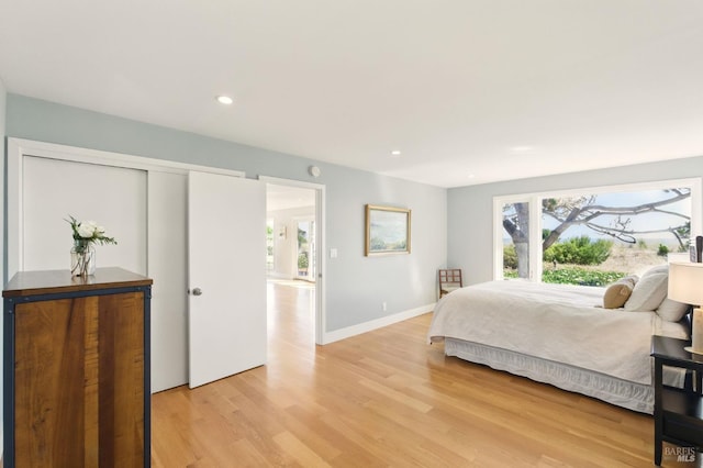8 Rafael Patio, Stinson Beach, CA 94970 - bedroom with light wood finished floors, recessed lighting, and baseboards