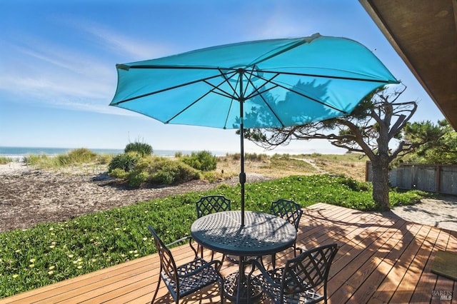 8 Rafael Patio, Stinson Beach, CA 94970 - wooden deck featuring a water view