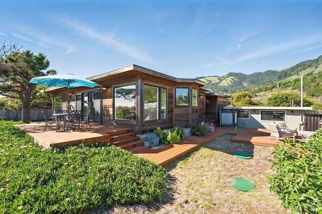 8 Rafael Patio, Stinson Beach, CA 94970 - back of property with a deck with mountain view