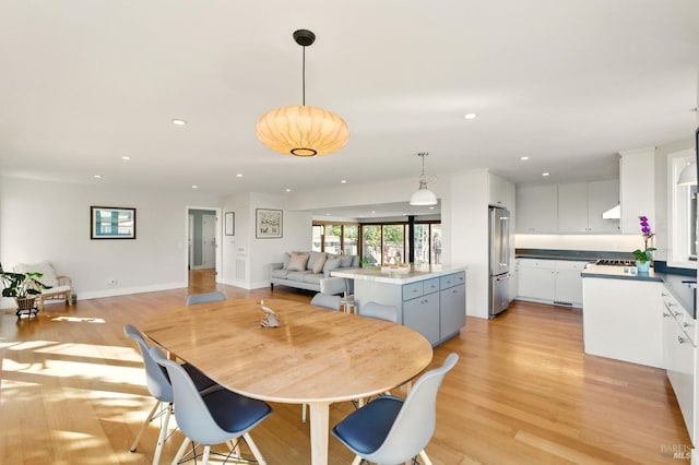 8 Rafael Patio, Stinson Beach, CA 94970 - dining space with light wood-type flooring and recessed lighting