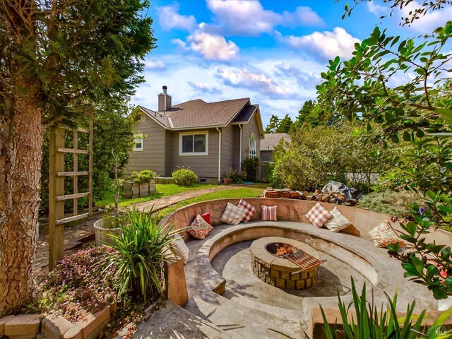 7785 Torgersen Rd, Eureka, CA 95503 - view of patio with a fire pit
