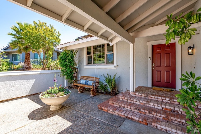 12 Maidu Ct, Napa, CA 94558 - property entrance featuring stucco siding and a patio