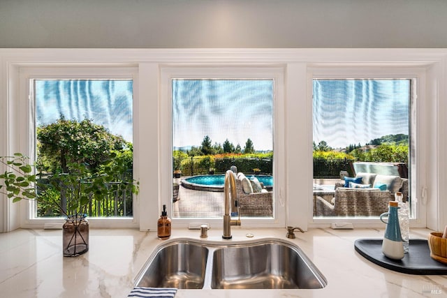 12 Maidu Ct, Napa, CA 94558 - kitchen view of a sink and light stone countertops