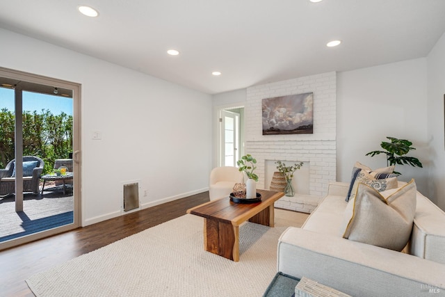 12 Maidu Ct, Napa, CA 94558 - living area featuring wood finished floors, recessed lighting, baseboards, and a fireplace