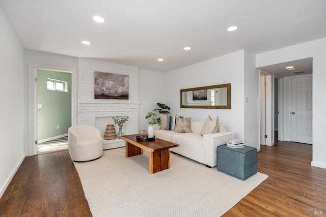 12 Maidu Ct, Napa, CA 94558 - living room with wood finished floors, recessed lighting, baseboards, and a fireplace