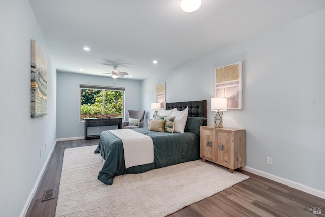 12 Maidu Ct, Napa, CA 94558 - bedroom featuring wood finished floors, baseboards, recessed lighting, and ceiling fan