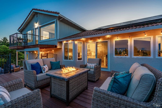 12 Maidu Ct, Napa, CA 94558 - deck featuring an outdoor living space with a fire pit