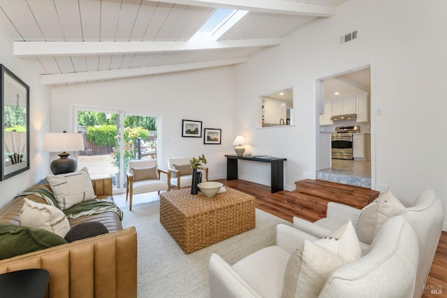 914 Cottonwood Ct, Petaluma, CA 94954 - living area featuring wood finished floors and wood ceiling