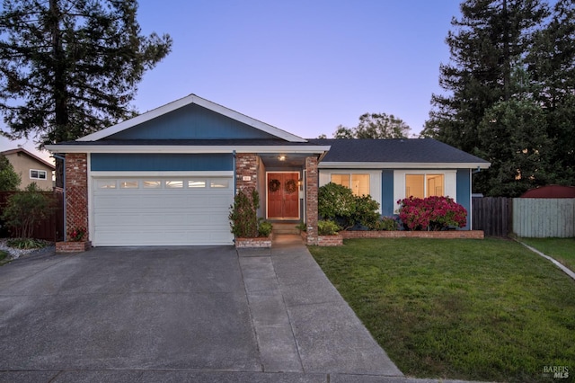 914 Cottonwood Ct, Petaluma, CA 94954 - ranch-style house with driveway, a garage, and brick siding