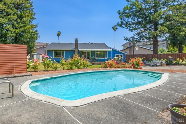 914 Cottonwood Ct, Petaluma, CA 94954 - view of pool with a deck, a patio, and an outbuilding