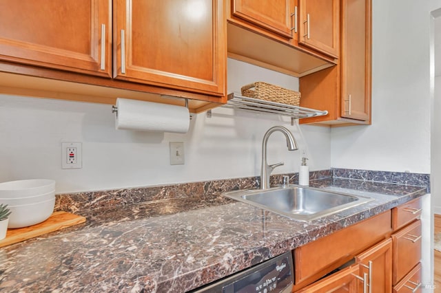 64 Los Padres Cir, Novato, CA 94947 - kitchen featuring a sink, open shelves, and brown cabinets