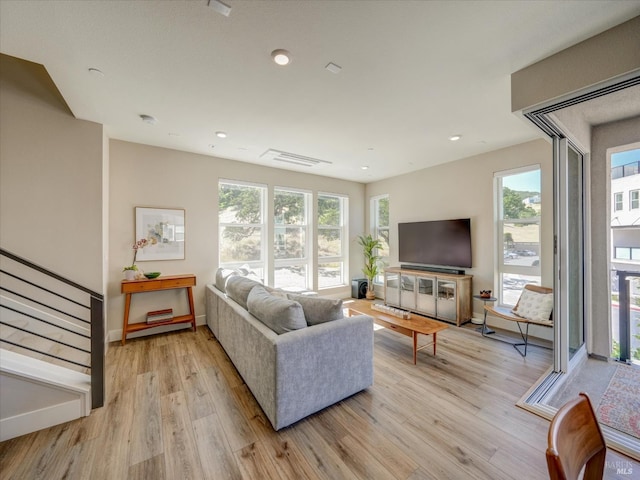 226 Verandah Ave, Novato, CA 94945 - living area featuring light wood-type flooring, healthy amount of natural light, recessed lighting, and baseboards