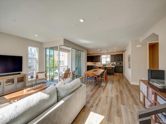 226 Verandah Ave, Novato, CA 94945 - living area with light wood-style flooring, recessed lighting, and baseboards