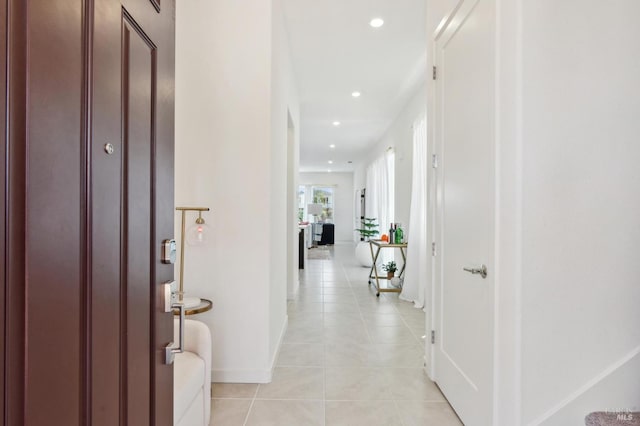 1749 Guadalupe St, Petaluma, CA 94952 - hallway featuring light tile patterned flooring, recessed lighting, and baseboards