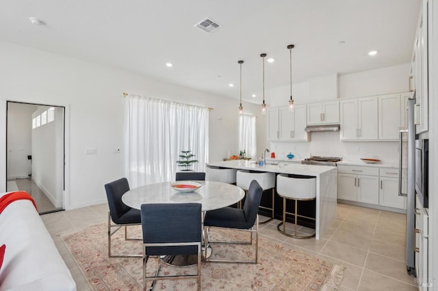 1749 Guadalupe St, Petaluma, CA 94952 - dining room with light tile patterned floors and recessed lighting