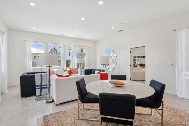 1749 Guadalupe St, Petaluma, CA 94952 - dining area featuring recessed lighting, light tile patterned flooring, and baseboards