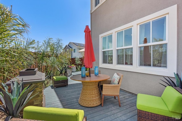 1749 Guadalupe St, Petaluma, CA 94952 - wooden terrace featuring outdoor dining area