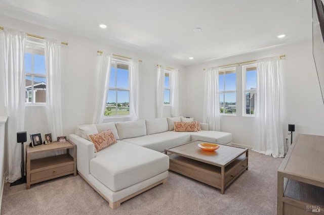 1749 Guadalupe St, Petaluma, CA 94952 - living area with recessed lighting and light colored carpet