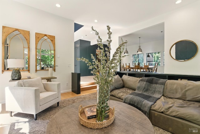 119 Marguerite Ave, Mill Valley, CA 94941 - living room featuring wood finished floors, recessed lighting, and plenty of natural light