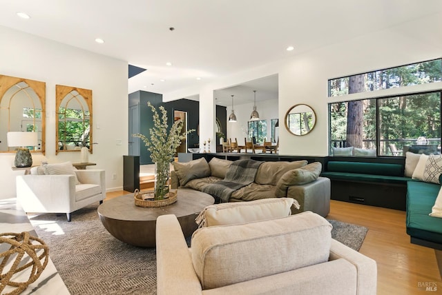 119 Marguerite Ave, Mill Valley, CA 94941 - living room featuring light wood-type flooring and recessed lighting