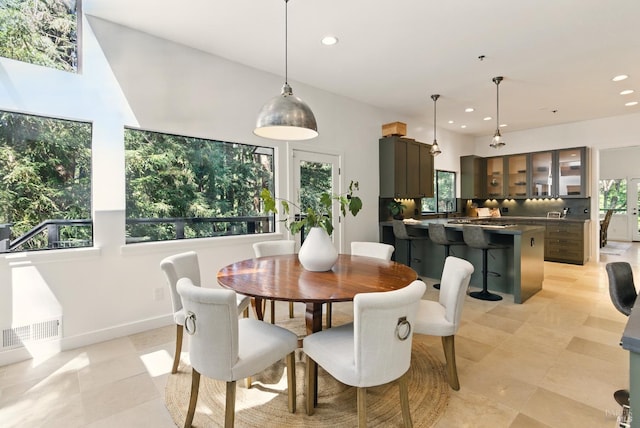 119 Marguerite Ave, Mill Valley, CA 94941 - dining room with recessed lighting, light tile patterned floors, and baseboards