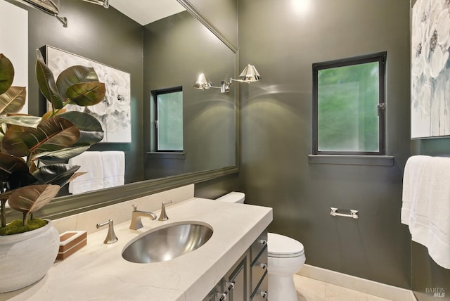 119 Marguerite Ave, Mill Valley, CA 94941 - bathroom featuring toilet, vanity, baseboards, and tile patterned floors