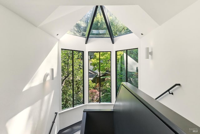 119 Marguerite Ave, Mill Valley, CA 94941 - staircase with plenty of natural light and high vaulted ceiling