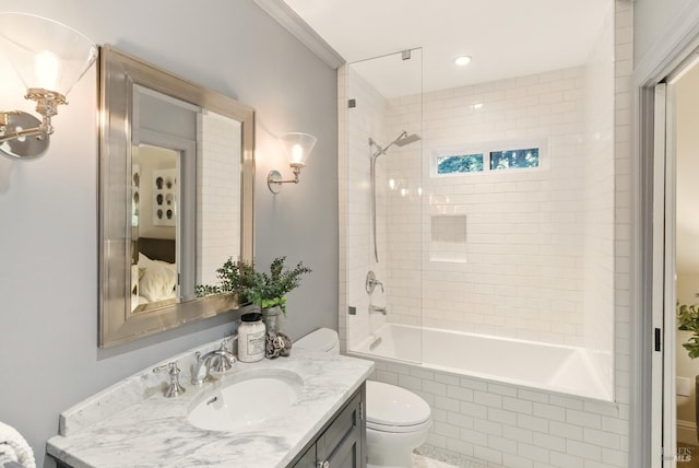 119 Marguerite Ave, Mill Valley, CA 94941 - bathroom with toilet, vanity, and tiled shower / bath combo