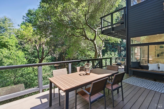 119 Marguerite Ave, Mill Valley, CA 94941 - wooden deck featuring outdoor dining space