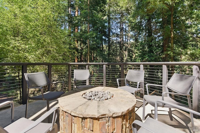119 Marguerite Ave, Mill Valley, CA 94941 - wooden terrace with a fire pit