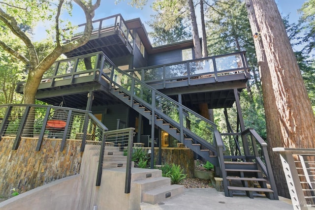 119 Marguerite Ave, Mill Valley, CA 94941 - rear view of house with stairs and a deck