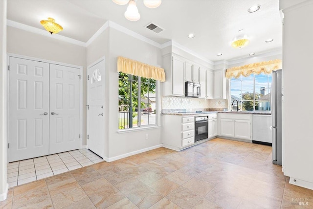 843 Cab Calloway Ct, Windsor, CA 95492 - kitchen with wall oven, ornamental molding, dishwasher, backsplash, and light countertops