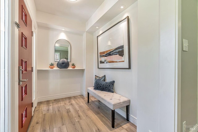 37 Angela Ave, San Anselmo, CA 94960 - hallway with light wood-type flooring, baseboards, and recessed lighting