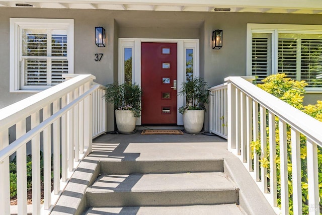 37 Angela Ave, San Anselmo, CA 94960 - view of exterior entry with stucco siding and covered porch