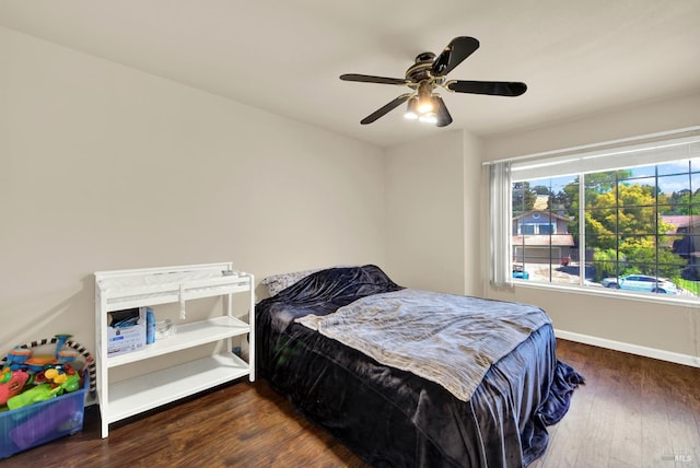 3327 Colonial Ct, Fairfield, CA 94534 - bedroom with wood finished floors, baseboards, and ceiling fan