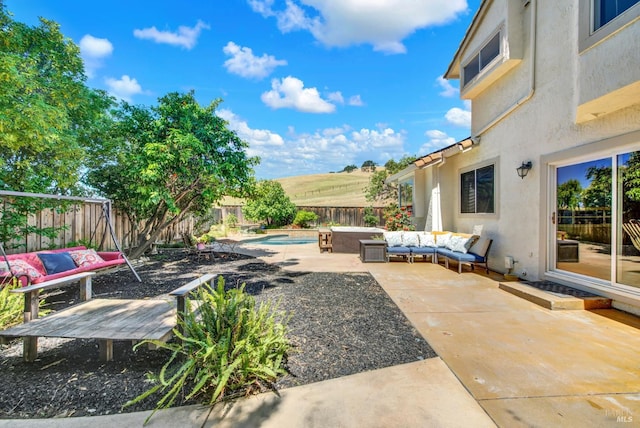 3327 Colonial Ct, Fairfield, CA 94534 - fenced backyard with an outdoor living space and a patio area