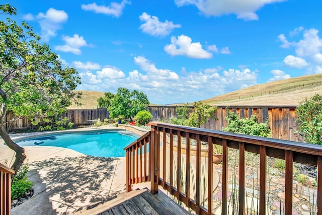 3327 Colonial Ct, Fairfield, CA 94534 - view of swimming pool featuring a fenced backyard, a patio, and a wooden deck