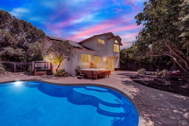 3327 Colonial Ct, Fairfield, CA 94534 - view of pool with a patio, a hot tub, a fenced backyard, and a deck
