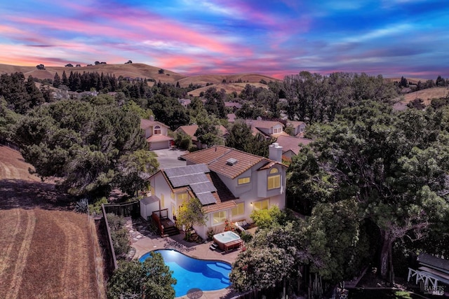 3327 Colonial Ct, Fairfield, CA 94534 - view of subject property with a pool area and a mountainous background