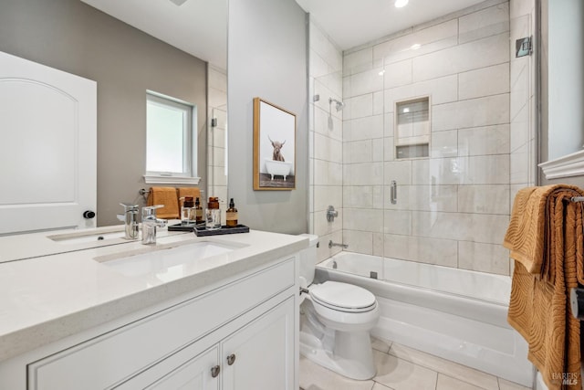 6 Live Oak Way, San Rafael, CA 94901 - bathroom featuring bathing tub / shower combination, toilet, vanity, and tile patterned flooring