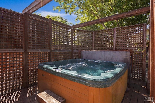 1503 Galaxy Ct, Rohnert Park, CA 94928 - wooden terrace with a hot tub