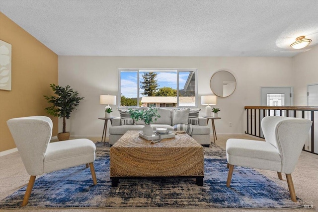 1503 Galaxy Ct, Rohnert Park, CA 94928 - carpeted living room featuring a textured ceiling