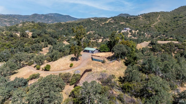 2840 Pear View Rd, Lakeport, CA 95453 - aerial view of property and surrounding area with a mountain backdrop