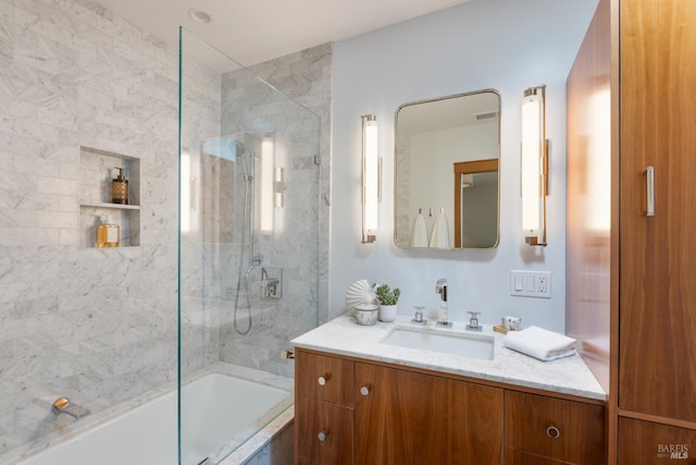 55 Durham Rd, San Anselmo, CA 94960 - full bathroom with vanity and enclosed tub / shower combo
