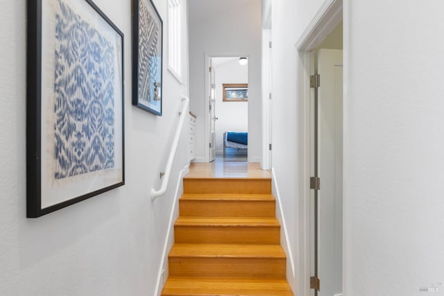 55 Durham Rd, San Anselmo, CA 94960 - stairway with wood finished floors and baseboards
