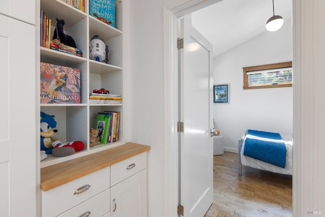 55 Durham Rd, San Anselmo, CA 94960 - hall with lofted ceiling, light wood-style flooring, and baseboards